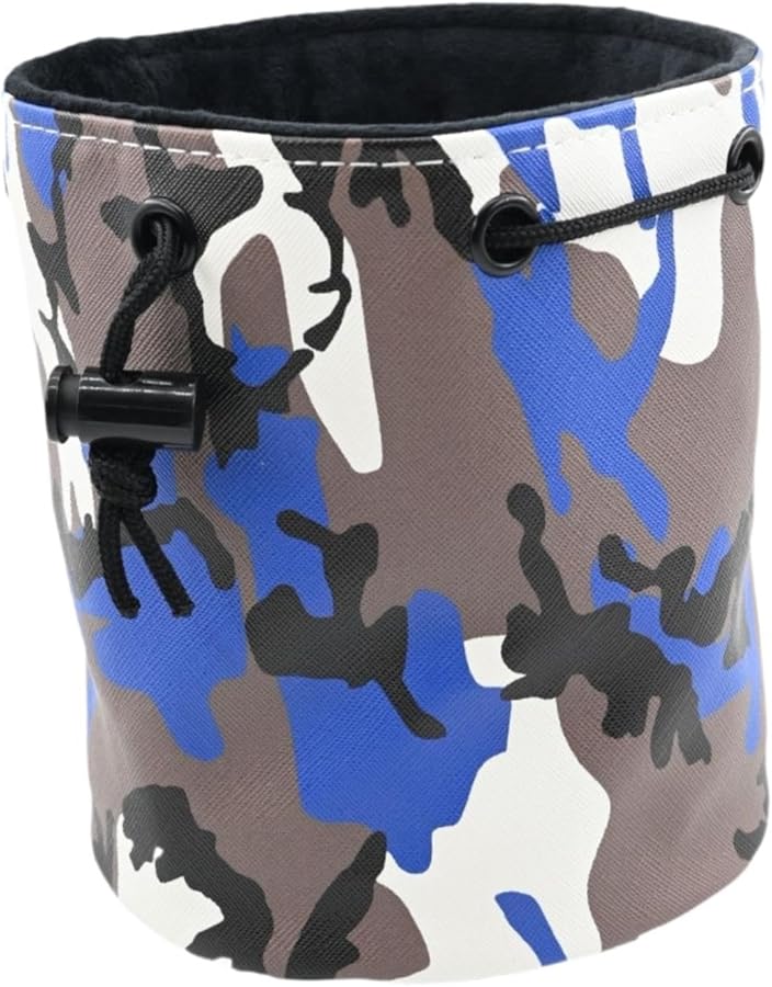 حقيبة تخزين كرات الجولف المصنوعة من الجلد البولي المقاوم للماء الأزرق بحبل سحب مقاس 5.91 × 5.51 بوصة - Image 1